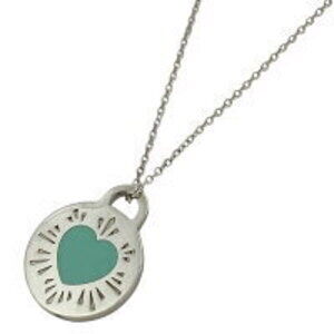 Tiffany Co to Round Necklace Heart Sterling Silver